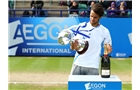EASTBOURNE, ENGLAND - JUNE 22:  Feliciano Lopez of Spain poses with the trophy after defeating Gilles Simon of France during his men's singles final match on day eight of the AEGON International tennis tournament at Devonshire Park on June 22, 2013 in Eastbourne, England.  (Photo by Jan Kruger/Getty Images)